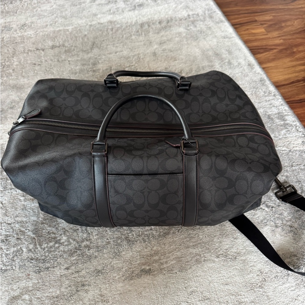 Coach Leather Black Duffel Bag